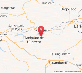 Map of El Tequesquite, Michoacán