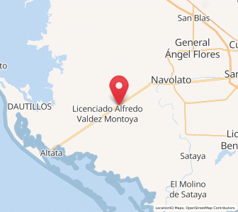 Map of El Vergel, Sinaloa