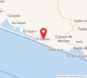 Map of El Zapote, Guerrero