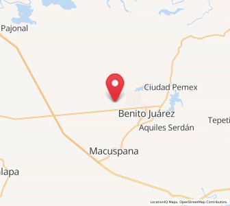 Map of Emiliano Zapata 2da. Sección, Tabasco