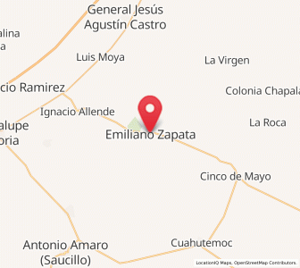Map of Emiliano Zapata, Durango