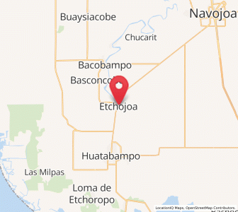 Map of Etchojoa, Sonora