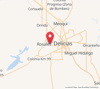 Map of Ex-Hacienda Delicias, Chihuahua