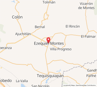 Map of Ezequiel Montes, Querétaro