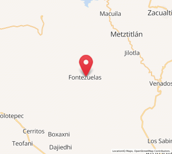 Map of Fontezuelas, Hidalgo