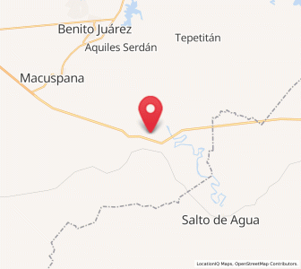 Map of Francisco Javier Mina (El Coco), Tabasco