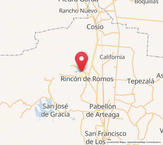 Map of Fresnillo, Aguascalientes