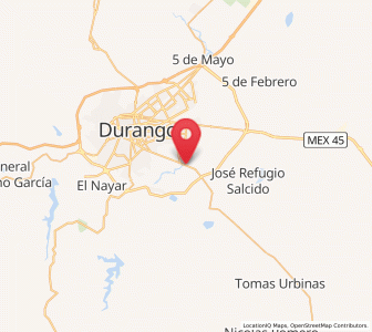 Map of Gabino Santillán, Durango