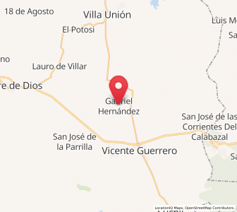 Map of Gabriel Hernández (Mancinas), Durango