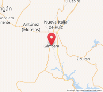Map of Gambara, Michoacán