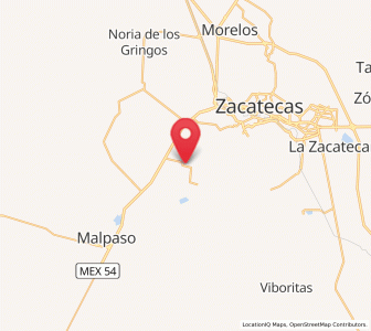 Map of García de la Cadena, Zacatecas