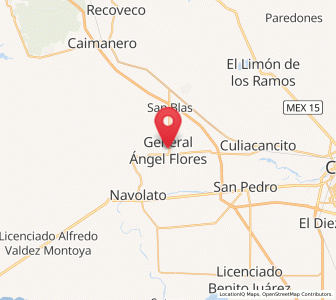 Map of General Ángel Flores (La Palma), Sinaloa