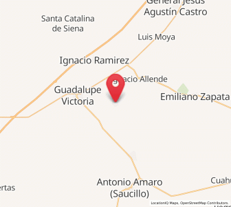 Map of General Calixto Contreras, Durango