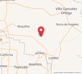 Map of General Lauro G. Caloca (El Rascón), Zacatecas