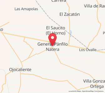 Map of General Pánfilo Natera, Zacatecas