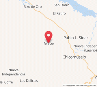 Map of Grecia, Chiapas