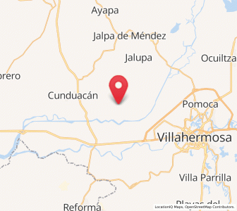 Map of Gregorio Méndez, Tabasco