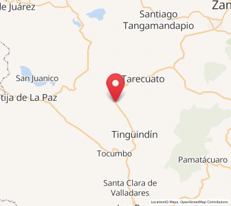 Map of Guáscuaro de Múgica, Michoacán
