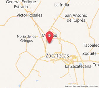 Map of Hacienda Nueva, Zacatecas