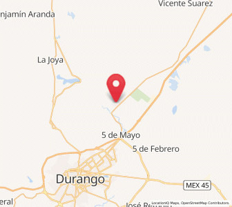 Map of Hidalgo, Durango
