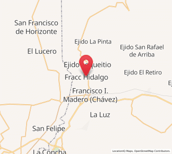 Map of Hidalgo, Coahuila