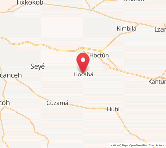Map of Hocaba, Yucatán
