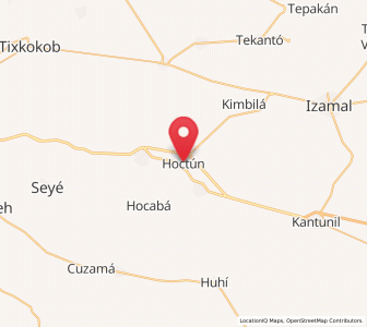 Map of Hoctun, Yucatán