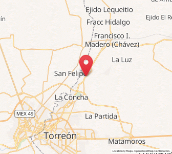 Map of Hormiguero, Coahuila