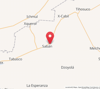 Map of Huay Max, Quintana Roo