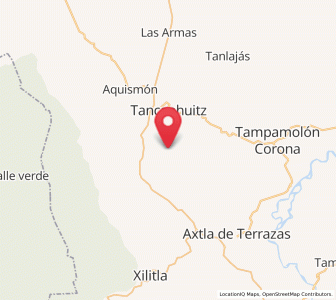 Map of Huehuetlán, San Luis Potosí