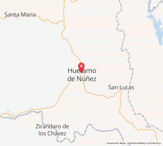 Map of Huetamo de Núñez, Michoacán