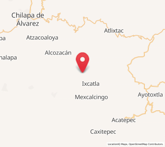 Map of Hueycantenango, Guerrero