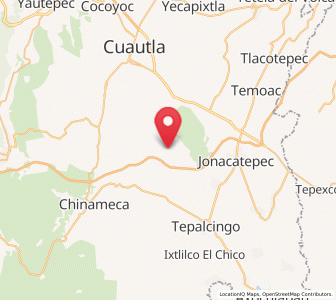 Map of Huitzililla, Morelos