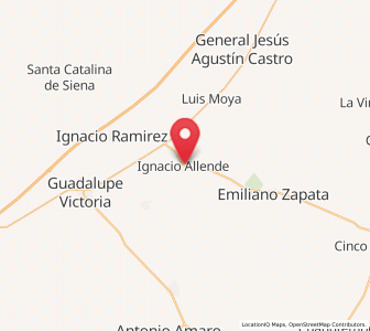 Map of Ignacio Allende, Durango