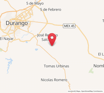 Map of Ignacio López Rayón, Durango