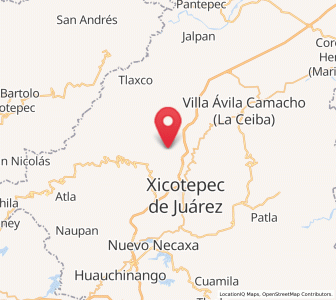 Map of Itzatlán, Puebla