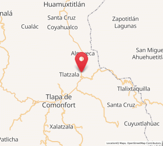 Map of Ixcateopan, Guerrero