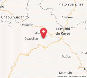 Map of Ixcatépec, Hidalgo