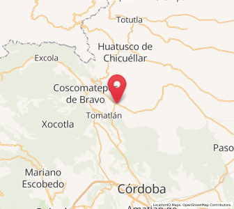 Map of Ixhuatlán del Café, Veracruz