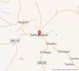 Map of Ixmiquilpan, Hidalgo