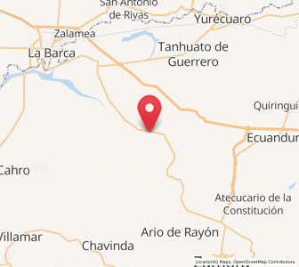 Map of Ixtlán de los Hervores, Michoacán