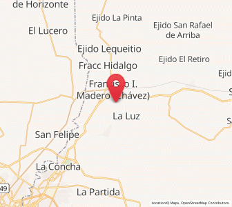 Map of Jaboncillo, Coahuila