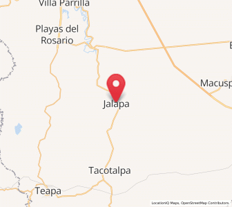 Map of Jalapa, Tabasco