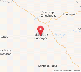 Map of Jaltepec de Candayoc, Oaxaca