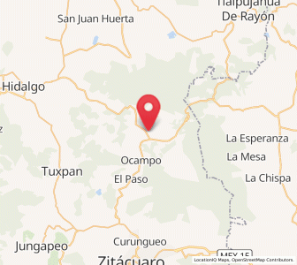 Map of Jesús de Nazareno (La Hacienda), Michoacán