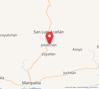 Map of Jolotichán, Guerrero