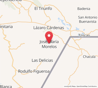 Map of José María Morelos, Chiapas