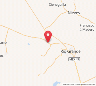 Map of José María Morelos y Pavón, Zacatecas