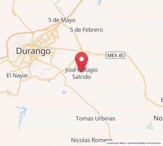 Map of José Refugio Salcido, Durango