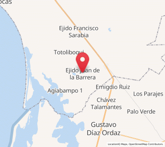 Map of Juan de la Barrera, Sonora